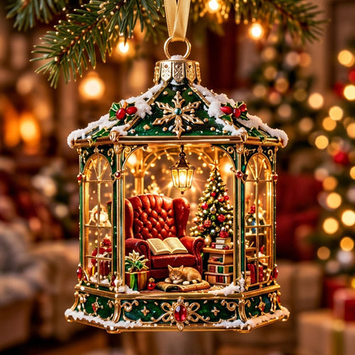 Cozy Christmas Reading Nook XR1710006CL Christmas Ornament