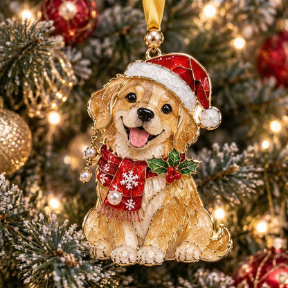 Christmas Golden Retriever XR2110005CL Christmas Ornament