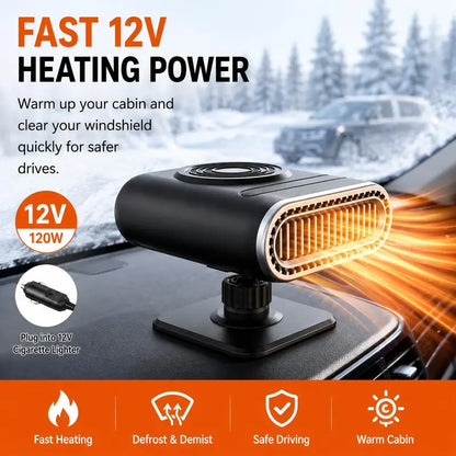 🎁Black Friday Special Discount✨🚙12V Portable Car Heater - 12v Power, Adjustable Defogging Windshield Demister
