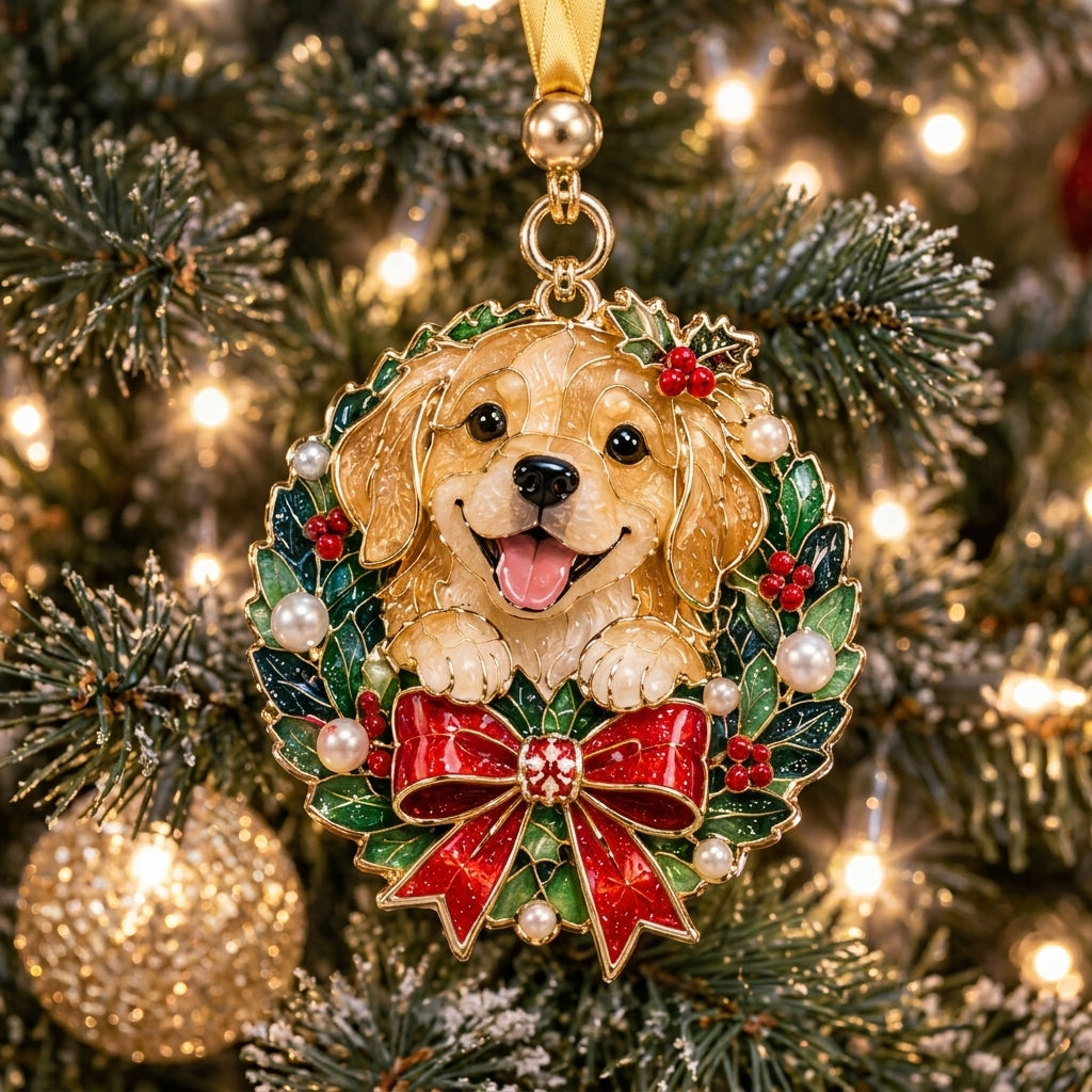 Christmas Golden Retriever XR2110005CL Christmas Ornament