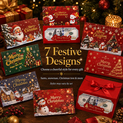 Christmas Cash Gift Envelope – 6-Slot Folding Money Holder for Holiday Gifting