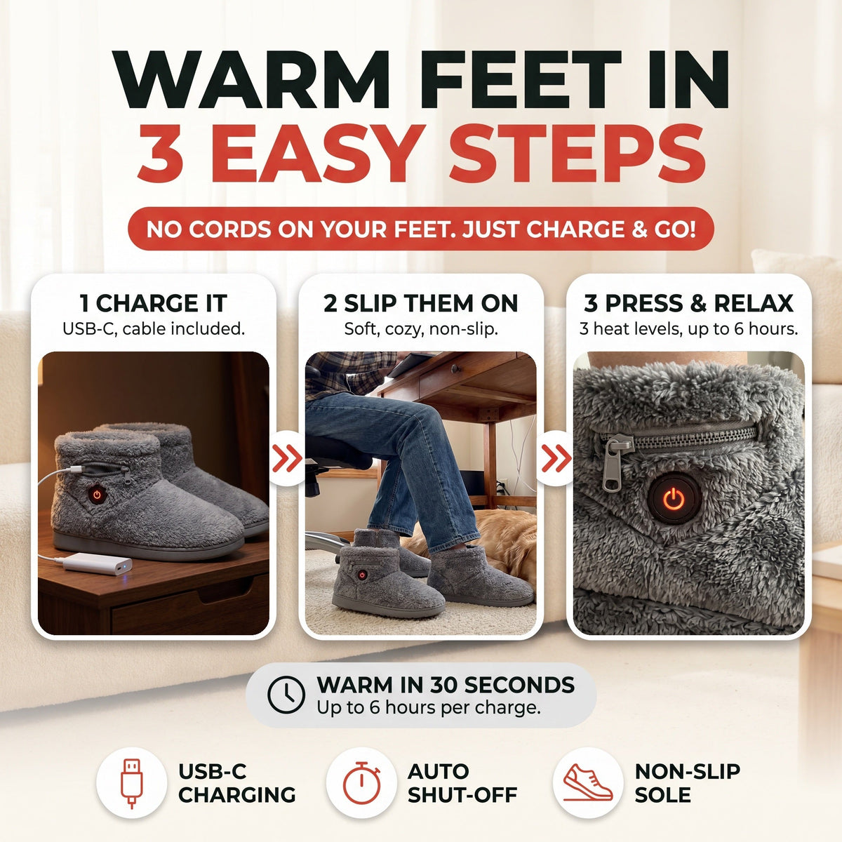 🎉 Black Friday Hot Deals🔥👟Heated Slippers