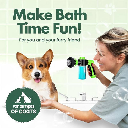 Pet Bathing Sprayer with Shampoo Dispenser for Garden Hose No Power Needed