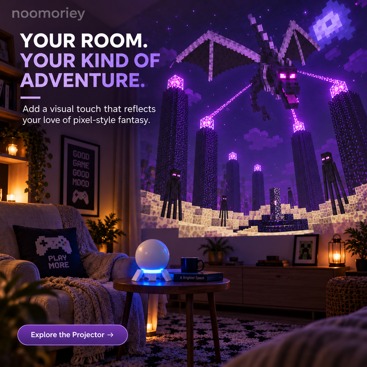 🔥LAST DAY 49% OFF🌆Pixel Fantasy Scene Projector – Ambient Decor for Gaming Rooms