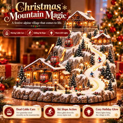 🏔️ Alpine Christmas Ski Village™ – Festive Mountain Holiday Display