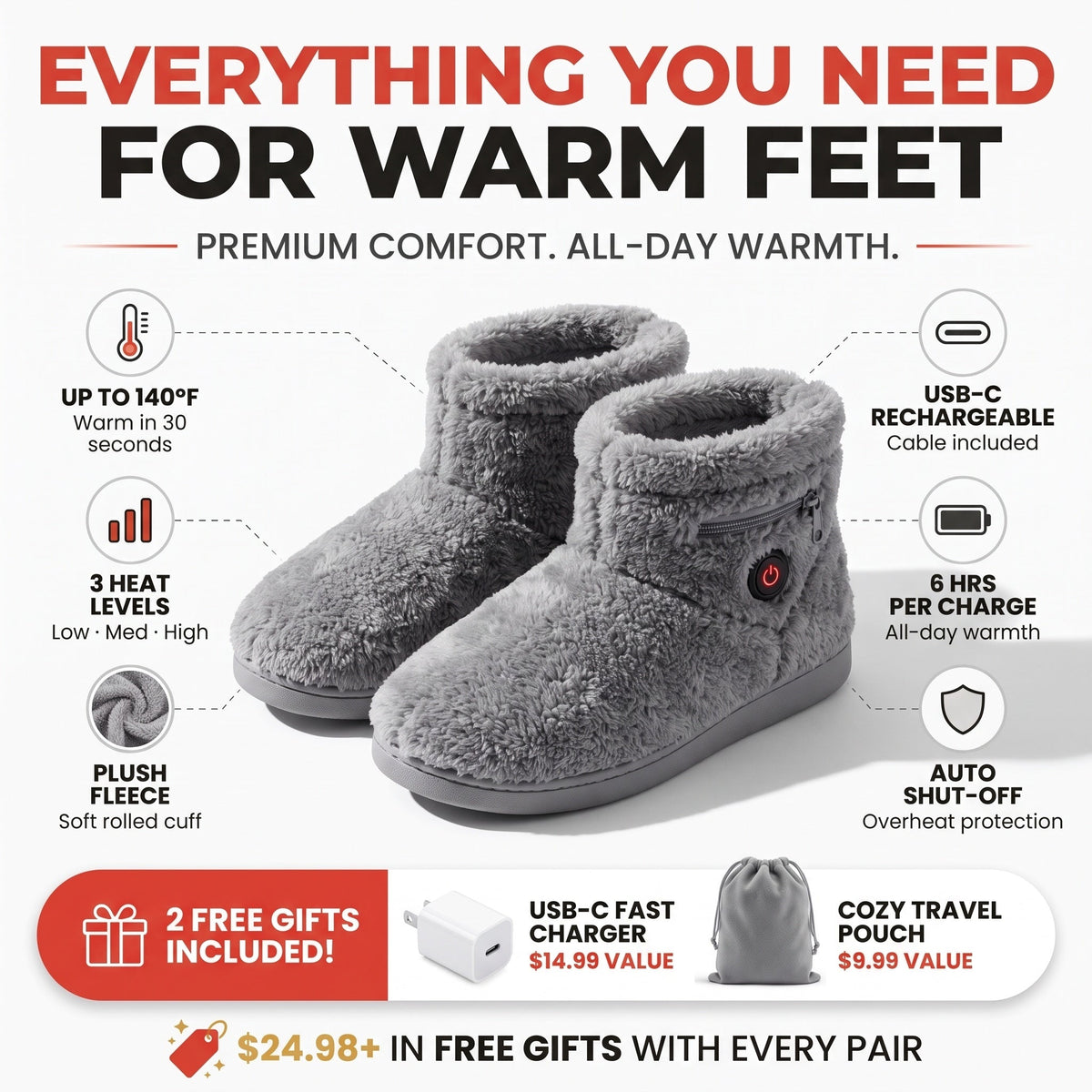 🎉 Black Friday Hot Deals🔥👟Heated Slippers