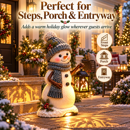 ✨ Solar Christmas Step Light with Holy Family Projection