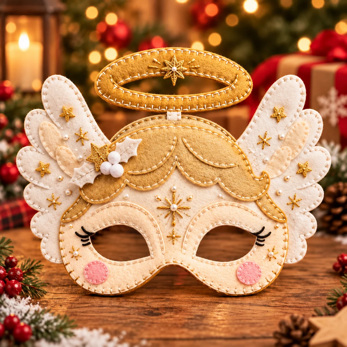 🔥 Handmade Christmas Felt Masks | Cute Holiday Party Costumes & Festive Dress-Up Accessories