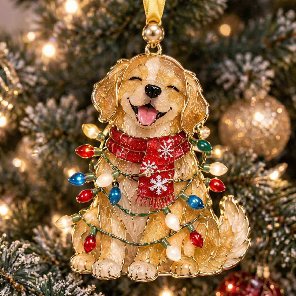 Christmas Golden Retriever XR2110005CL Christmas Ornament