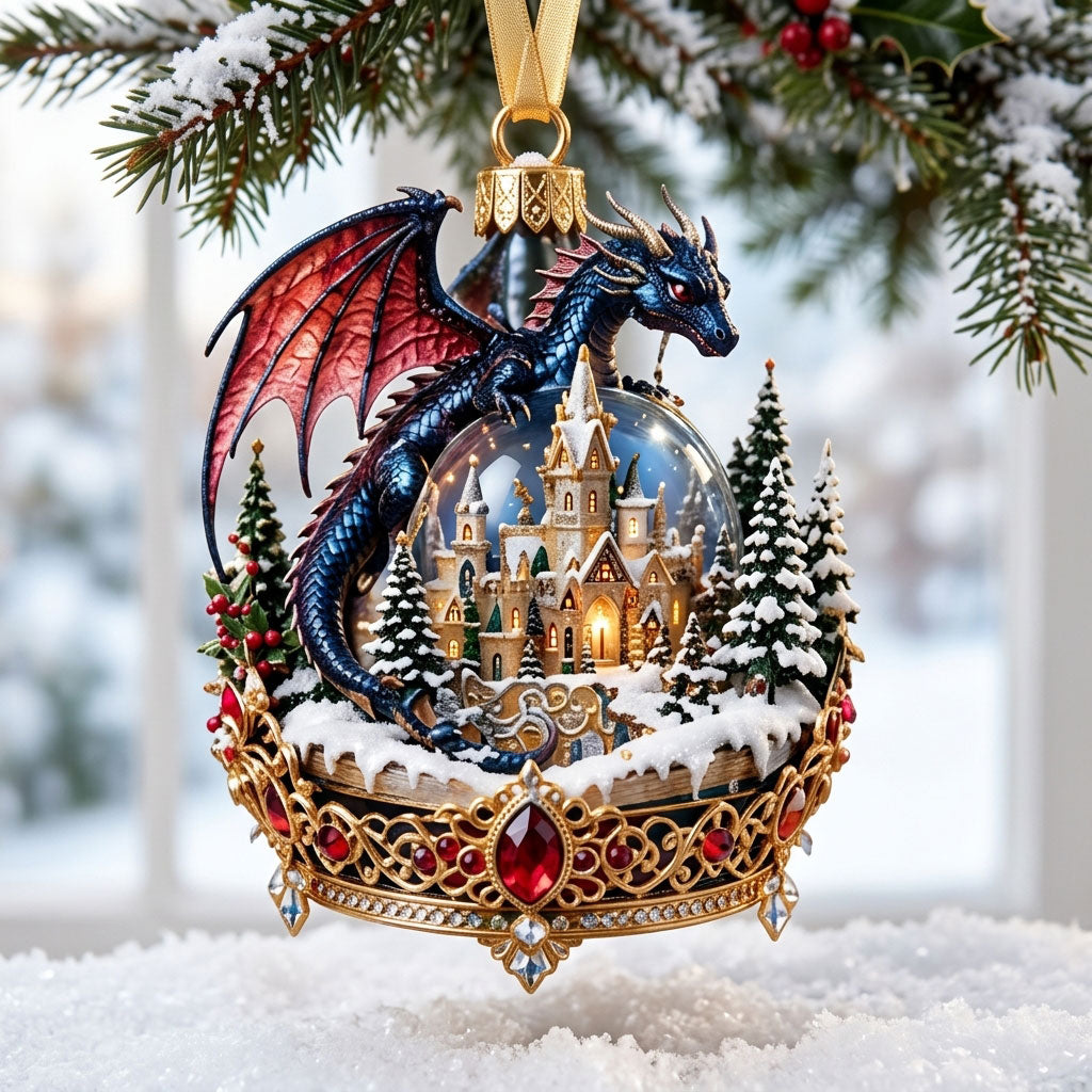 Midnight Book Castle XR1710028CL Christmas Ornament