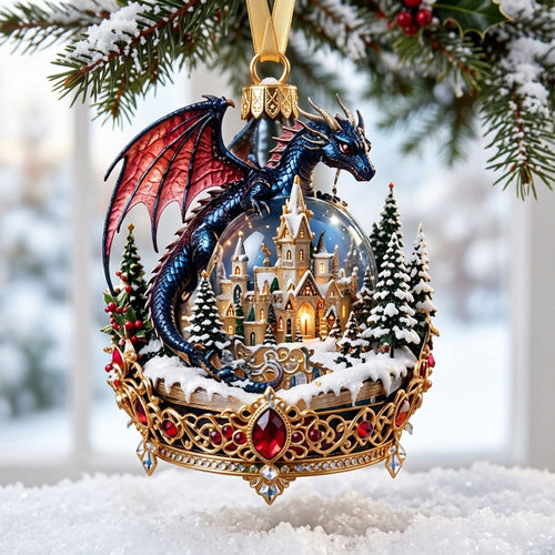 Midnight Book Castle XR1710028CL Christmas Ornament
