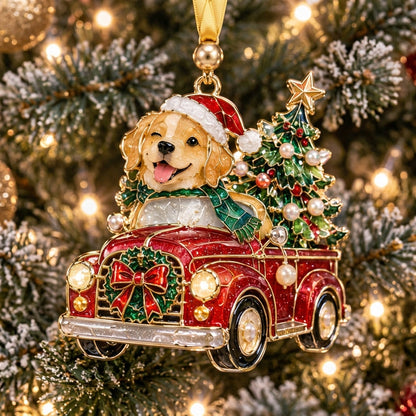 Christmas Golden Retriever XR2110005CL Christmas Ornament