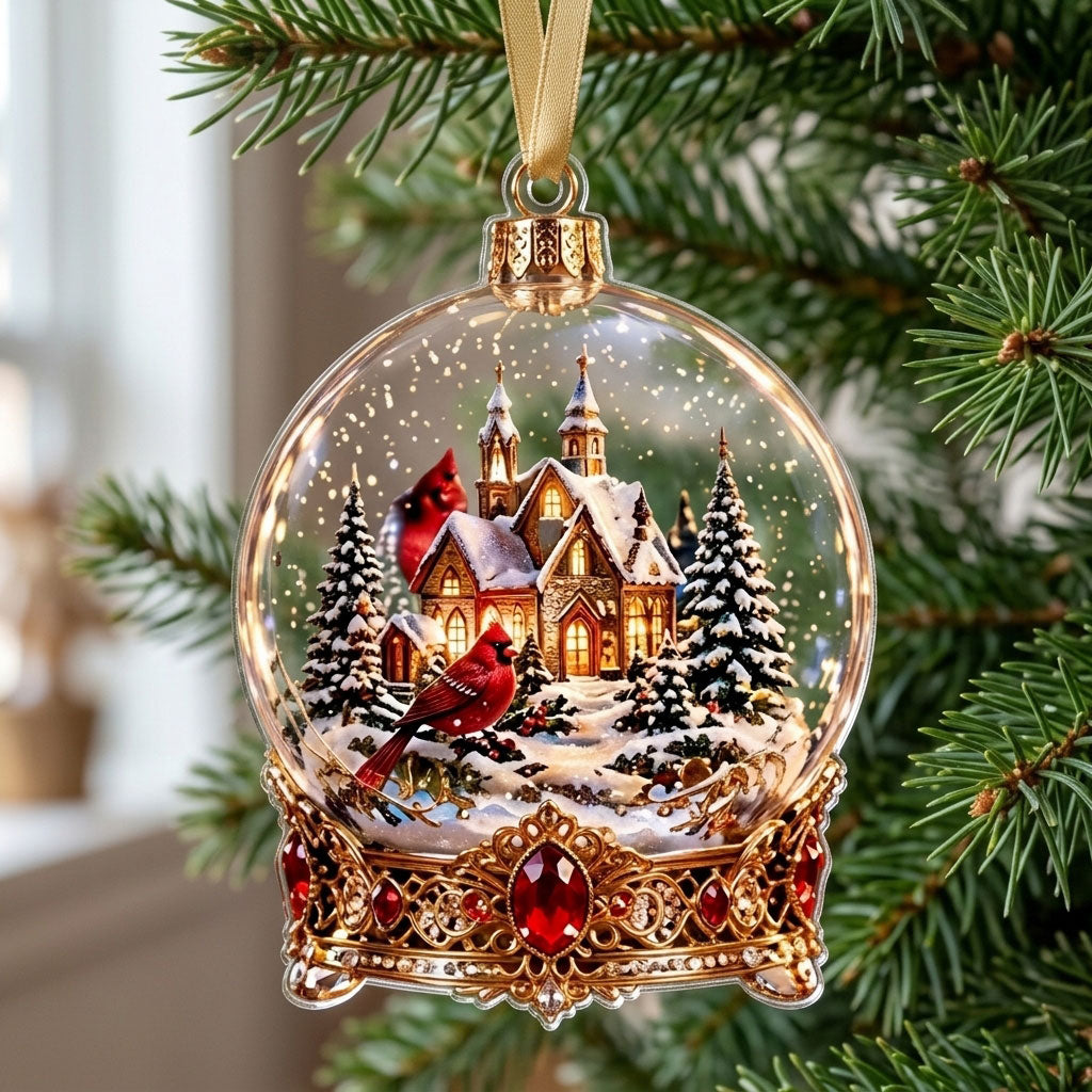 Peaceful Winter Chapel XR1710019CL Christmas Ornament