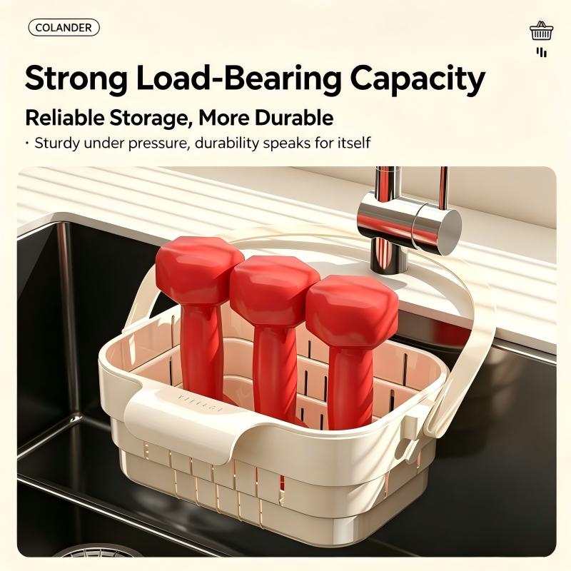 Thickened Retractable Fruit Vegetable Washing Basket Drain Rack Hanging