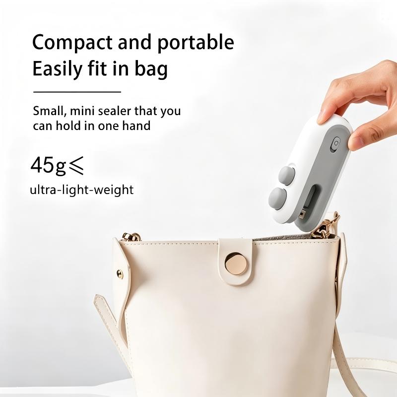 2 in 1 USB Rechargeable Heat Sealer for Snacks Plastic Bags Portable Food Fresh