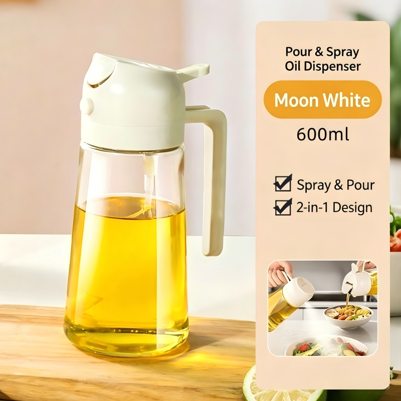 2 in 1 Oil Sprayer and Pourer Bottle for Olive Oil Vinegar Cooking