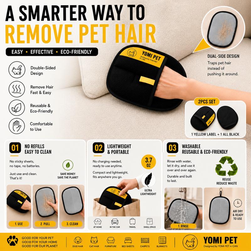 🔥 Early Black Friday Deal🔥Dog & Cat Grooming Reusable Pet Hair Remover Mitts