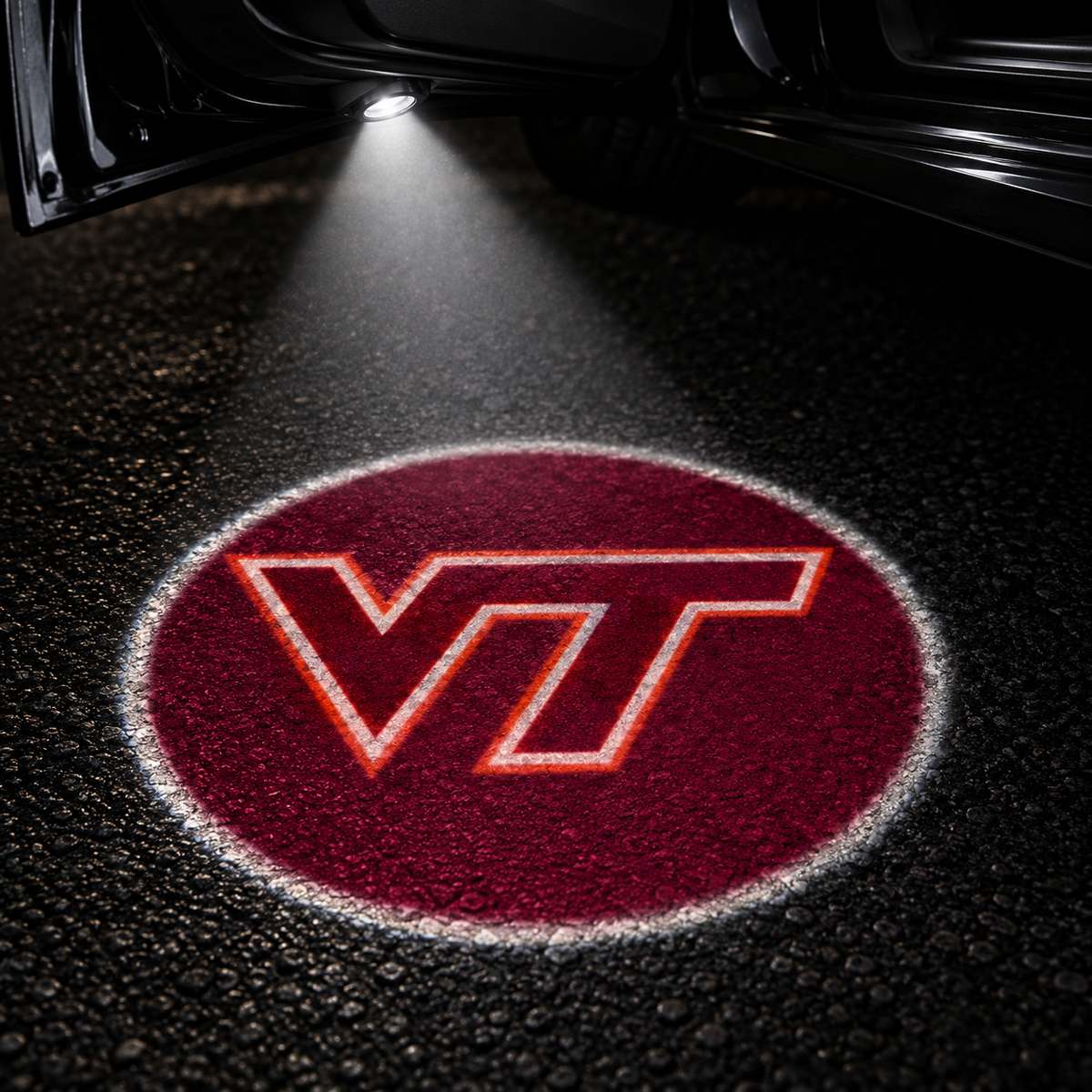 Virginia Tech Hokies car door projector light design