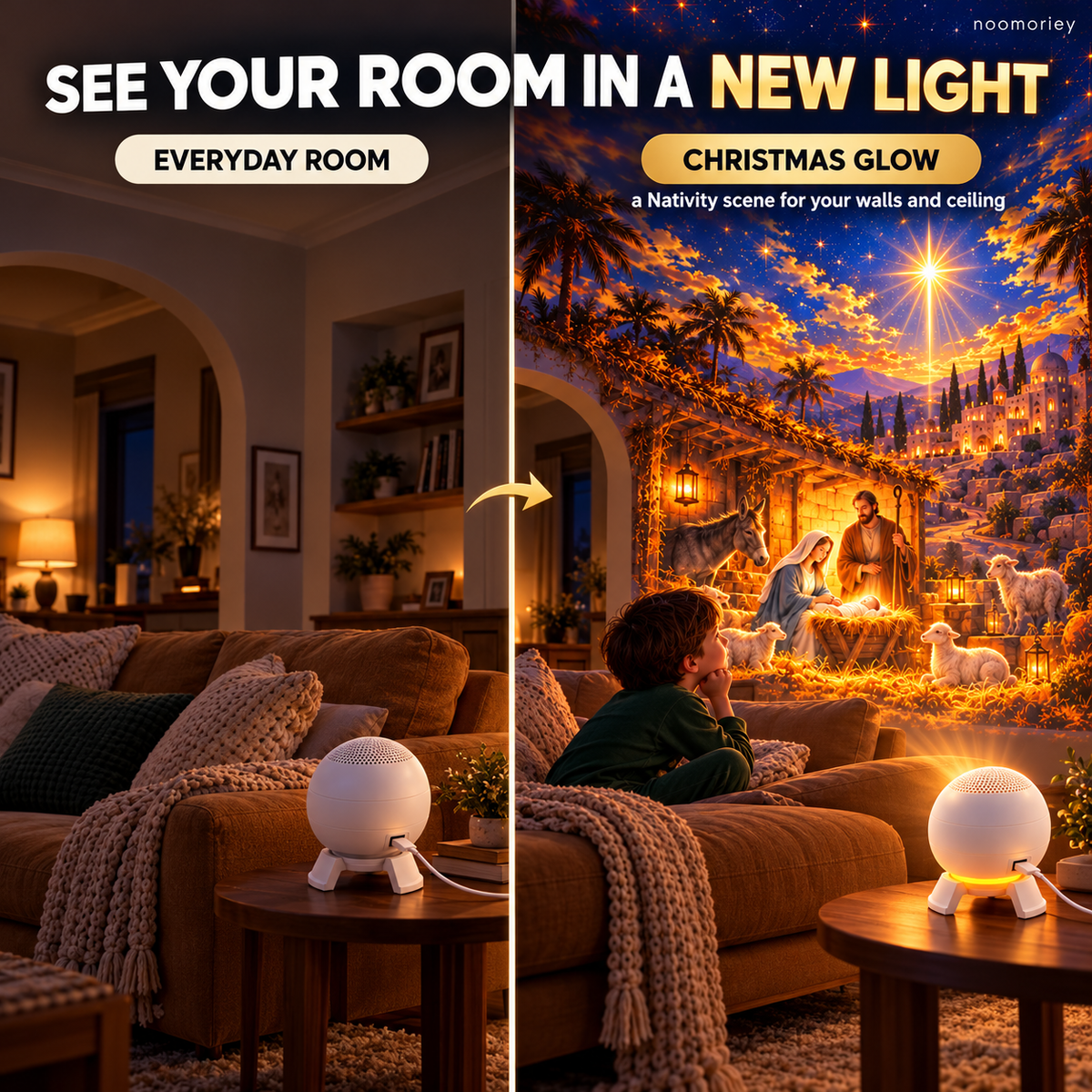 ✝️🌟 Nativity Christmas 5D Projection Light – Transform Any Room Into the Night of Bethlehem
