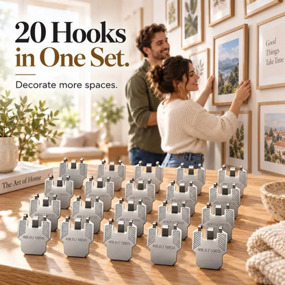 🏠 20 Pack Wall Claw Hooks | No Drilling Needed, Quick Installation for Living Room & Office Wall Decor