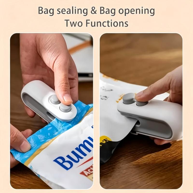 2 in 1 USB Rechargeable Heat Sealer for Snacks Plastic Bags Portable Food Fresh