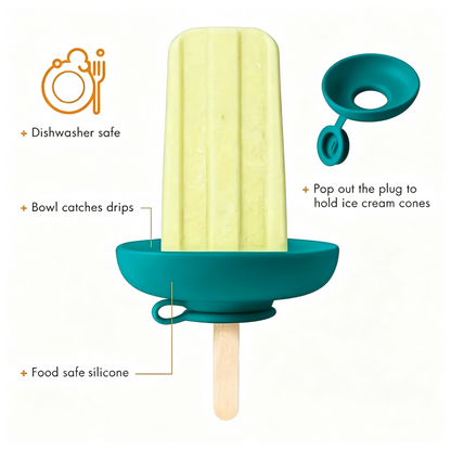 Silicone Drip Catch Popsicle Holder, Anti-drip Ice Cream Cone Drip Catcher for Kids