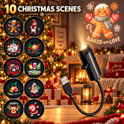 USB Holiday Projector With Changing Scenes for Festive Family Gatherings