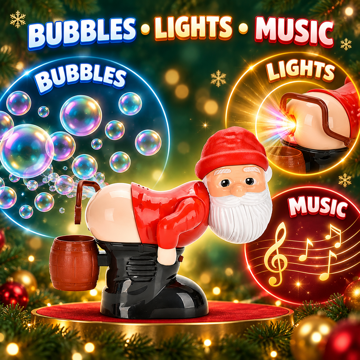 🔥Christmas Sale 50% OFF🎅 Farting Santa Bubble Machine💨 Funny Holiday Party Toy & Gift🎁