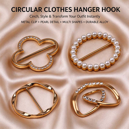4 Counts Women's Fashion Metal Shirt Clips, Shape-Including Round and Heart Designs 🧷