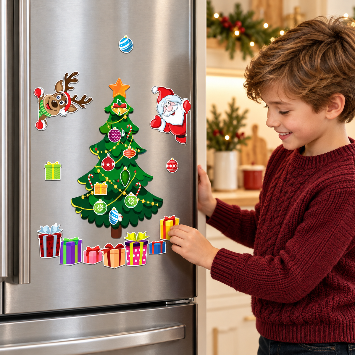 Christmas Refrigerator Magnets Fridge Decorations Set