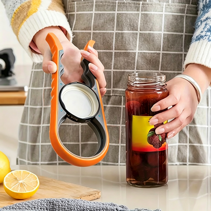 4 in 1 Multi Function Jar Bottle Opener Non Slip Silicone Grip Lid Remover Tool for Kitchen Pickle Jars Soda Water Bottles