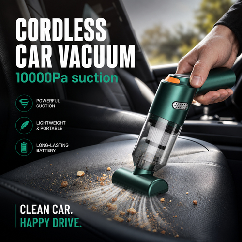 ⏳Time-Limited Special⏰🧹 Cordless Car Vacuum – 10000Pa Suction & 4000mAh Battery 🚗