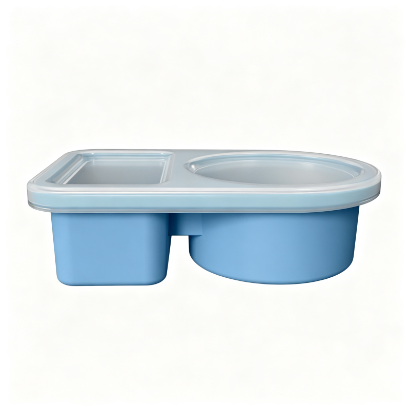 Leakproof Silicone Divided Condiment Cup, Reusable Portable Snack Box for Travel Picnic Kids Lunch