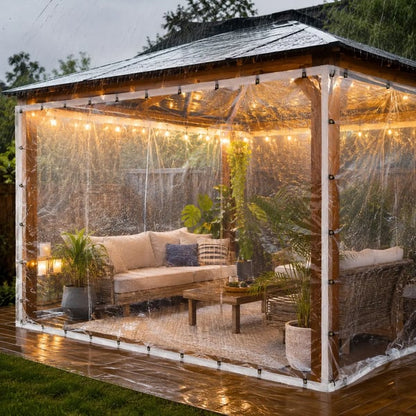 RainShield Pro™ Transparent Waterproof Tarp – Heavy-Duty Outdoor Cover with Secure Grommets
