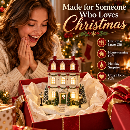 50% OFF🏠 Christmas House Aroma Diffuser – Gentle Mist & Glowing Windows
