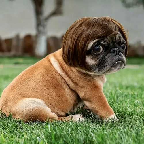 Cute Pet Wig for Dogs & Cats, Funny Holiday Gift