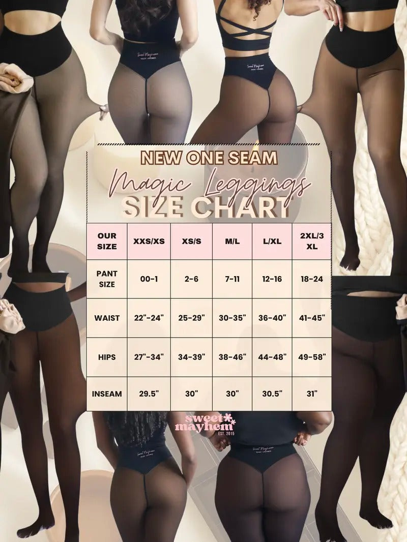 Women's Official Magic Fleece Lined Tights - High Waist, Plus Size Chic Cute Women's Fashion Clothes
