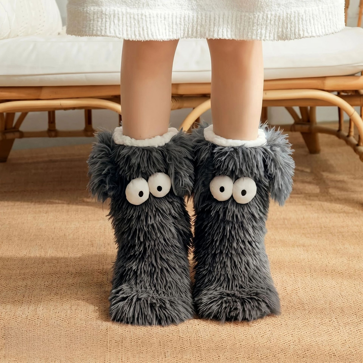 Plus Size Fluffy Monster Indoor Slipper Socks