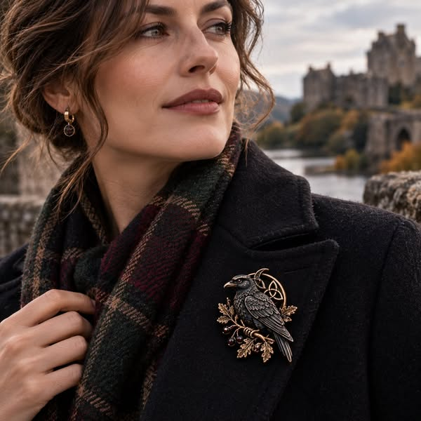 🖤Gothic Celtic Moon Moth Brooch  – Mystical Vintage-Inspired Pin