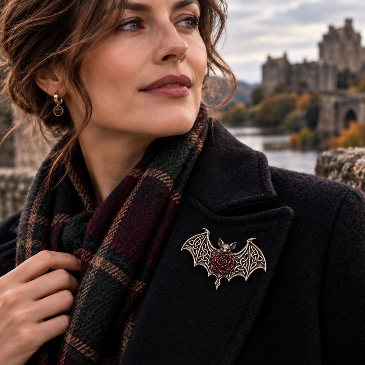 🖤Gothic Celtic Moon Moth Brooch  – Mystical Vintage-Inspired Pin