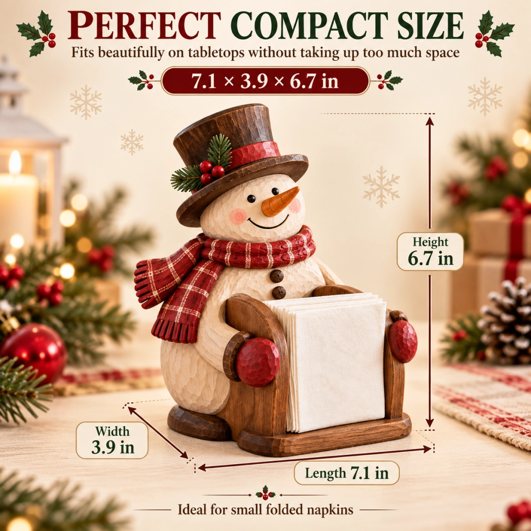 Christmas Wooden Snowman Napkin Holder
