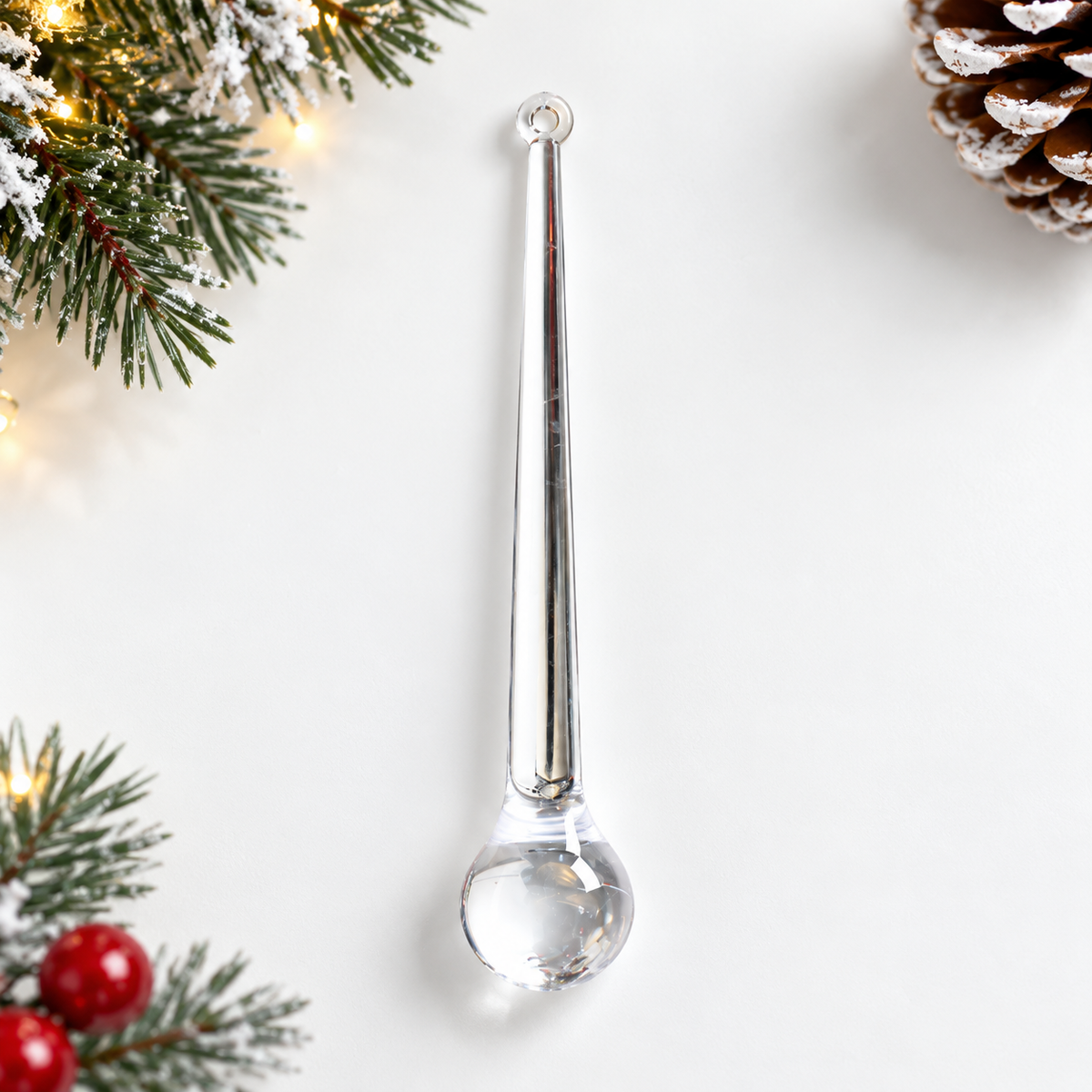 ❄️ Clear Crystal Snowflake & Icicle Christmas Ornaments