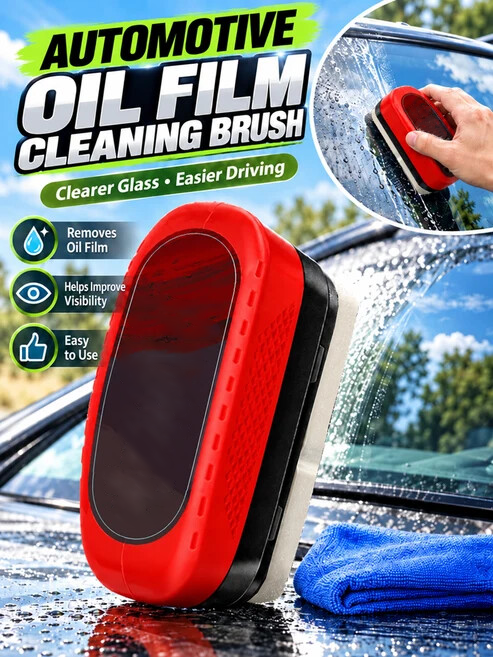🚗 Car Care Deal – Windshield Glass Cleaning Pad ✨ Oil-Film Removing Brush for Clearer, Rain-Resistant Auto Glass 💧