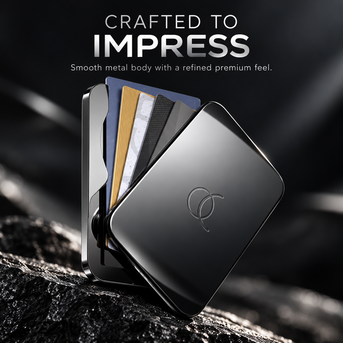 🧲 Magnetic Slim Metal Wallet ⚡ Quick Card Access & Snap-On Card Holder