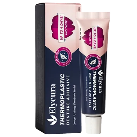 Elycura™denture adhesive- Holds for Days, Then Peels Off Clean - No Scraping