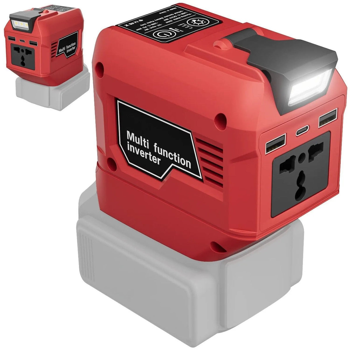 🔥250W Portable Power Inverter – Turn 18V–21V Tool Batteries Into 220V AC Power 🔋