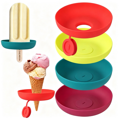 Silicone Drip Catch Popsicle Holder, Anti-drip Ice Cream Cone Drip Catcher for Kids