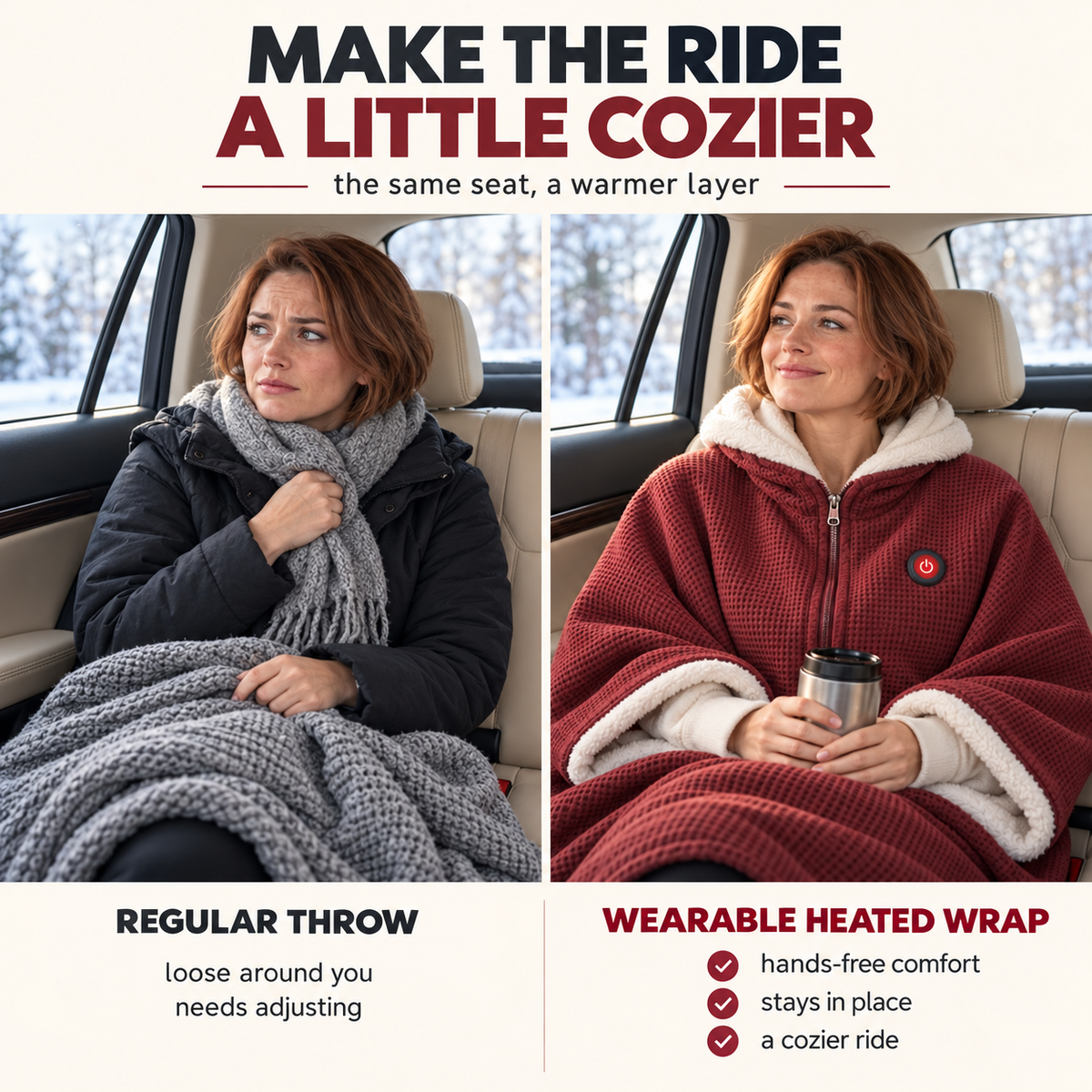 🔥 Wearable Heated Blanket – Cozy Hands-Free Warmth