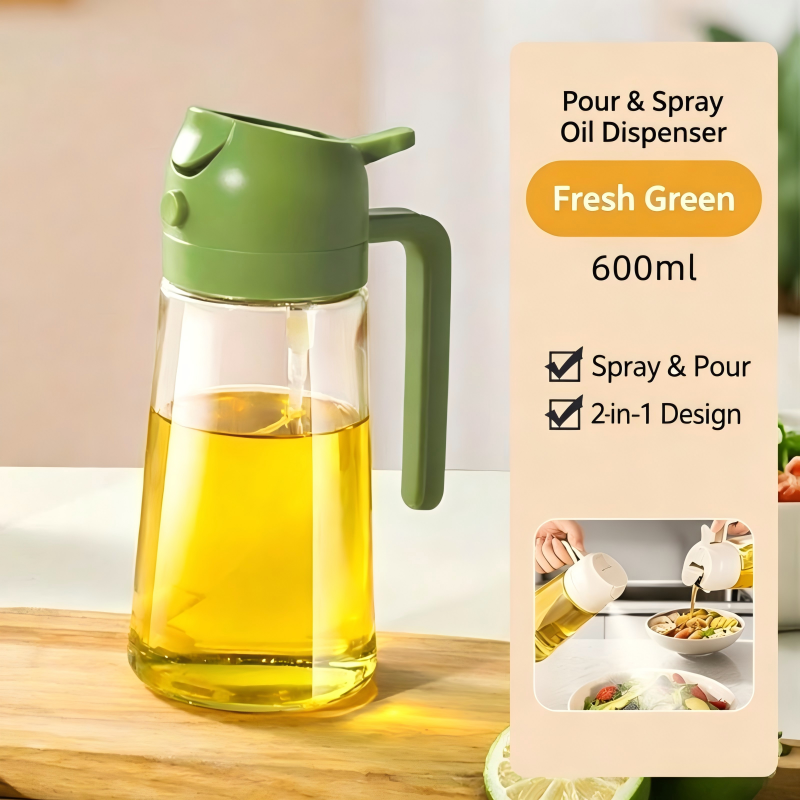 2 in 1 Oil Sprayer and Pourer Bottle for Olive Oil Vinegar Cooking