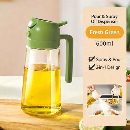 2 in 1 Oil Sprayer and Pourer Bottle for Olive Oil Vinegar Cooking